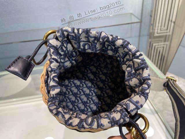 Dior女包 迪奧Wicker柳條水桶包 Dior肩背斜挎包  dfk1867
